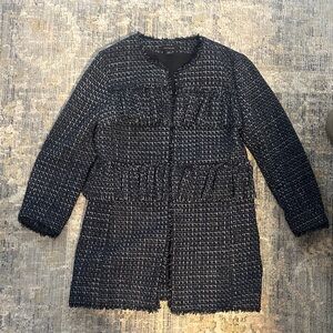 Ann Taylor Navy Tweed Blazer